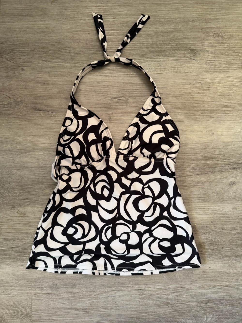 Perry Ellis Black and White Floral Camisole Tank